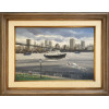 <p>92- Sylvio Pinto (1918-1997). East. River - N. Y. óleo sobre tela. 51 x 76 cm. 1985. Medida total com a moldura: 80 x 105 cm</p>