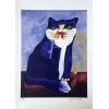 <p>Aldemir Martins - Gato roxo - Serigrafia 64/120 - 70x50 - Acid - Edição Postutuma</p>