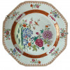 <p>Prato em porcelana Cia das &Iacute;ndias, decora&ccedil;&atilde;o Fam&iacute;lia Rosa. China, Qing, Qianlong (1736 - 1795) s&eacute;culo XVIII. 21 cm.</p>