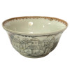 <p>Bowl em porcelana Cia das &Iacute;ndias, representando casal de holandeses e cidade. Decora&ccedil;&atilde;o Fam&iacute;lia Rosa e Grisaille. China, Qing, Qianlong (1736 &ndash; 1795) s&eacute;culo XVIII. Livro Jose Roberto Teixeira Leite. Apresenta restauro. 6 x 12 cm.</p>