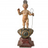 <p>Escultura em madeira policromada representando menino Jesus. Acompanha resplendor e cajado. Brasil, século XVIII/ XIX. 24 cm.</p>