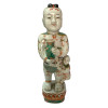 <p>Ho Ho Boy em porcelana Cia das Índias, decoração Família Verde com pigmento da Família Rosa. China, Qing, Jiaqing cerca de 1800. 28 cm. Em perfeito estado.</p>