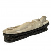 <p>Doctor's Lady. Escultura em marfim representando figura feminina com base de madeira. China, cerca de 1900. 26 cm.</p>