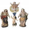 <p>Conjunto com imagens em madeira representando Sagrada Fam&iacute;lia com pai eterno. Brasil, s&eacute;culo XVIII/XIX. Altura maior 15 cm.</p>