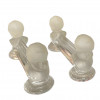 <p>Par de descansos em cristal. 9 cm.</p>