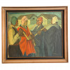 <p class=MsoNormal>HARMODIO TAMAYO (1924-1963) - M&uacute;sicos Aimar&aacute;s. &Oacute;leo sobre tela, H Tamayo. Importante pintor boliviano e latino-americano, conhecido por suas interpreta&ccedil;&otilde;es pict&oacute;ricas do povo Aimara, que habita o entorno do Lago Titicaca. Foi com uma pintura de tem&aacute;tica aimara, Impila, que representou a Bol&iacute;via na Bienal de Veneza de 2024.&nbsp;</p>
