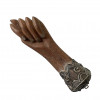 <p>Antiga figa em madeira com detalhes em prata de lei. 14 cm.</p>