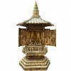 <p>Grande templo executado em marfim com diversas figuras orientais na sua parte interna. China, século XIX. 67 x 42 x 23 cm.</p>