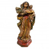 <p>Escultura em madeira policromada representando Santana com menina. Brasil, século XVIII/XIX. 33 cm.</p>
