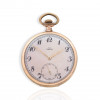 <p>Omega - Caixa de metal com acabamento e ouro rosa. Cerca de 49mm de diâmetro. Movimento com corda e ajuste pela coroa (stem-set). Mostrador esmaltado. Fabricado na Suíça.</p>