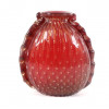 <p>ERCOLE BAROVIER PARA BAROVIER & TOSO - Elegante vaso italiano em vidro artístico de Murano da década de 1960, criação de Ercole Barovier para a renomada manufatura Barovier & Toso. Executado em vidro soprado com aplicação de pó de ouro e delicadas bolhas aprisionadas no corpo (bullicante), o vaso apresenta tonalidade em vermelho translúcido com nuances douradas e textura espiralada. Dimensões: Altura 32 cm × Largura 12 cm × Profundidade 12 cm</p>