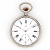 <p>Omega circa 1912 - Caixa de face aberta de metal prateado. Cerca de 58,5mm de diâmetro. Movimento com corda e ajuste pela coroa (stem-set). Mostrador de porcelana. Caixa, movimento e mostrador assinados. Fabricado na Suíça. Nº4189740.</p>