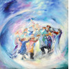 <p>OFRA FRIEDLAND - Ha Sidic Dance. OST. CIE. Dat. 93. 122 x 122 cm. Ofra Friedland (1959) é uma pintora israelense nascida em Jaffa, reconhecida por obras inspiradas em Jerusalém, temas bíblicos e tradições judaicas. Seu trabalho caracteriza-se pelo forte simbolismo, pelas cores vibrantes e pela influência da cultura israelense, com obras presentes em coleções e instituições de diversos países.</p>