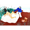 <p>IAPONI ARAÚJO (São Vicente, 1942–1996) - Oliveira e a Princesa Adormecida. Guache e nanquim sobre cartão. Ass., Dat. 1977 e Tit. CID. 50 x 70 cm.</p>