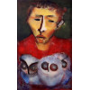 <p>JOSÉ DE DOME - Homem com Três Corujas. OST. Ass. CID. Dat. 1972. 65 x 40 cm.</p>