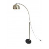<p>Luminária de piso Arco. Base de mármore preto, cúpula articulada em metal pintado na cor prata e haste curvada em metal cromado. Entrada para lâmpada rosca E27. 152 cm alt.(No Estado).</p>