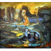 <p>WEGA NERY - “Desfiladeiros dos ventos”. Óleo sobre tela, Brasil, 1975. Assinado e datado no verso. Possui, no verso, etiqueta de identificação da 18ª Bienal Internacional de São Paulo, de 1985, com os dados da obra, comprovando sua participação na exposição. Possui também etiqueta do Museu de Arte Moderna de São Paulo (MAM-SP), referente à participação da obra no 8º Panorama de Arte Atual Brasileira: Pintura, realizado em 1976. A obra encontra-se reproduzida no catálogo da referida exposição. 120 x 130 cm.</p>