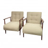 <p>SCAPINELLI - Par de poltronas estofadas. Brasil, déc de 50/60. 77 cm x 82 cm x 66 cm.</p>