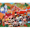 <p>BARBARA XUMAIA - Um domingo em Embú. OST. Assinado no CIE. Datado 80. 18 cm x 21 cm.</p>