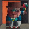 <p>Inos Corradin - Pequeno Equilibrista com Cartola - Óleo s/ tela, 60 x 60 cm, ass. inferior direito e verso, dat. 2011. Acompanha certificado de autenticidade do artista</p>
