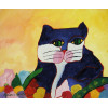 <p>Aldemir Martins - Gato Azul e Plantas - Acrílica s/ tela, 46 x 55 cm, ass. inferior esquerdo, dat. 2000</p>