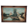 <p>Alfredo Cristiano Keil (Lisboa, 3 de julho de 1850 – Hamburgo, 4 de outubro de 1907) - OSM - Paisagem Europeia. Assinada. Mede 58cm x 98cm.</p>