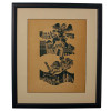 <p>Yara Tupynambá - Gravura - Dois anjos sobre Ouro Preto. 3/25. Mede 82cm x 70cm.</p>