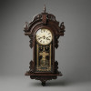AMERICAN ANSONIA CLOCK COMPANY (1851-1929)<br />Relógio carrilhão de grande porte americano de parede. Caixa em madeira entalhada em concha, folhagens e volutas. Máquina com chave e pêndulo, funcionando, porém necessita regulagens. Vidro original com ornamentos dourados.Apresenta desgastes causados pelo tempo. <br />MEDIDAS: 1,00 x 44 x 20cm.<br /><br />AMERICAN ANSONIA CLOCK COMPANY (1851-1929)<br />Fundada em 1851 em Ansonia, Connecticut. Originalmente conhecida como Ansonia Brass and Copper Company, começou como uma fabricante de latão e cobre. No entanto, em 1854, a empresa decidiu expandir suas operações para a fabricação de relógios.<br />Sob a liderança de seu fundador, Anson Greene Phelps, rapidamente se tornou uma das maiores fabricantes de relógios dos Estados Unidos. A empresa produzia uma ampla gama de relógios, desde modelos baratos e simples até os mais caros e ornamentados.<br />O auge da produção da Ansonia Clock Company ocorreu no final do século XIX e início do século XX.<br />Continuando a prosperar no início do século XX, com a produção atingindo o pico em 1904, quando fabricou mais de 500.000 relógios. <br />No entanto, a empresa começou a enfrentar dificuldades financeiras na década de 1910 e, na década de 1920, lutava para se manter lucrativa. Em 1929, a empresa declarou falência e foi obrigada a fechar as portas.