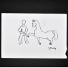 SYLVIO PINTO (1918-1997)<br />1 HOMEM E 1 MENINO MONTADO NO CAVALO<br />MED: 11 X 16