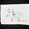 SYLVIO PINTO (1918-1997)<br />UM HOMEM MONTADO EM UM CAVALO<br />MED: 11 X 16