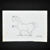 SYLVIO PINTO (1918-1997)<br />UM CAVALO<br />MED: 11 X 16