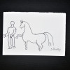 SYLVIO PINTO (1918-1997)<br />HOMEM EM FRENTE A UM CAVALO<br />MED: 11 X 16