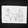 SYLVIO PINTO (1918-1997)<br />BODE COM CHIFRES E UM HOMEM<br />MED: 11 X 16