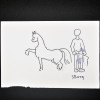 SYLVIO PINTO (1918-1997)<br />HOMEM ATRAS DE UM CAVALO<br />MED: 11 X 16