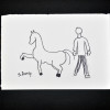 SYLVIO PINTO (1918-1997)<br />Cavalo e homem de calças listradas<br />MED: 11 X 15