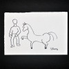 SYLVIO PINTO (1918-1997)<br />HOMEM EM FRENTE A UM CAVALO<br />MED: 11 X 16