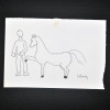 SYLVIO PINTO (1918-1997)<br />HOMEM EM FRENTE A UM CAVALO<br />MED: 11 X 16