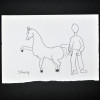 SYLVIO PINTO (1918-1997)<br />HOMEM ATRAS DE UM CAVALO<br />MED: 11 X 16