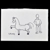 SYLVIO PINTO (1918-1997)<br />HOMEM ATRAS DE UM CAVALO<br />MED: 11 X 16