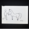SYLVIO PINTO (1918-1997)<br />HOMEM EM FRENTE A UM CAVALO<br />MED: 11 X 16