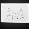 SYLVIO PINTO (1918-1997)<br />HOMEM ATRAS DE UM CAVALO<br />MED: 11 X 16