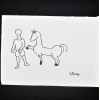 SYLVIO PINTO (1918-1997)<br />HOMEM EM FRENTE A UM CAVALO<br />MED: 11 X 16