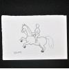 SYLVIO PINTO (1918-1997)<br />cavaleiro empinando.<br />Assinatura C.I.E.<br />MED: 11 X 16