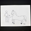 SYLVIO PINTO (1918-1997)<br />HOMEM GUIANDO UM CAVALO <br />MED: 15 X 21