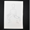 SYLVIO PINTO (1918-1997)<br />Menino em movimento, com bola.<br />MED: 23 X 16