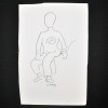 SYLVIO PINTO (1918-1997)<br />Figura com desenho de palheta sobre o peito<br />MED: 23 X 16