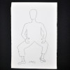 SYLVIO PINTO<br />Figura sentada com uma bolinha sob o pé.<br />MED: 23 X 16