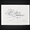SYLVIO PINTO (1918-1997)<br />Estaleiro ponta d'Areia.<br />Grafite e bico de pena.<br />MED: 15 X 22
