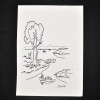 SYLVIO PINTO (1918-1997)<br />Grande árvore na margem esquerda.<br />Grafite e caneta Pilot<br />MED: 22 X 16