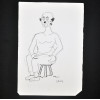 SYLVIO PINTO (1918-1997)<br />Palhaço musculoso posando.<br />MED: 23 X 16